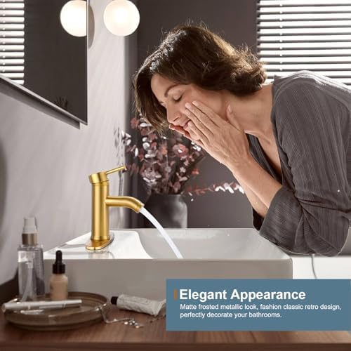 Gold-plated bathroom sink faucet