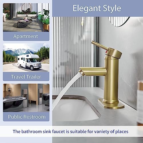 Greenspring Brushed Gold Bathroom Faucet No Drip Adjustable Temperature Elevate Your Bathroom Experience