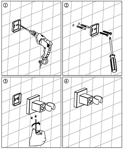 Adjustable Brushed Nickel Wall-Mounted shower bracket holder