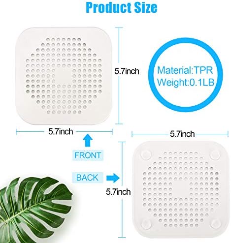 Square TPR Drain Cover Suction Cup 2-Pack