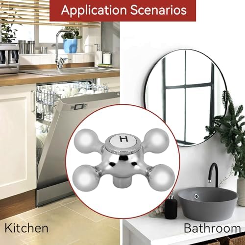 2-Piece Cross-Arm Faucet Handle Kit for Bathroom