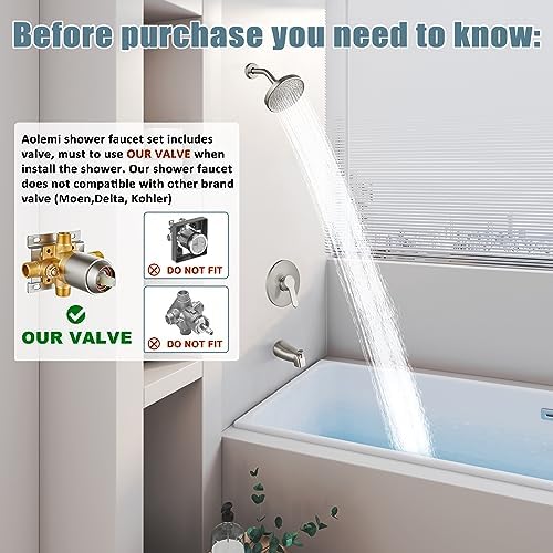 Aolemi Brushed Nickel Faucet Set for Modern Bathrooms