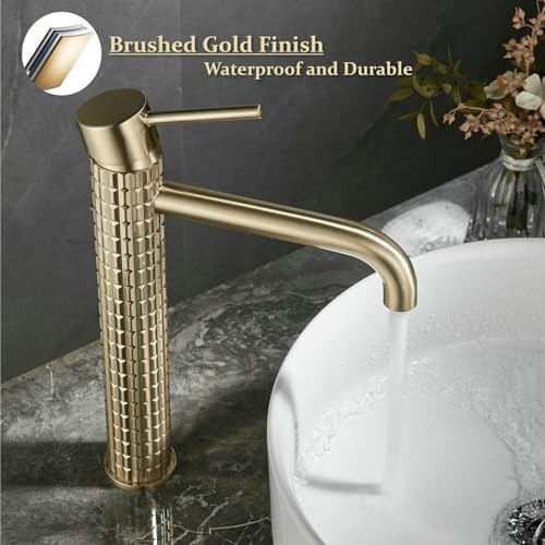 Luxury Vessel Sink Faucet with Brushed Gold