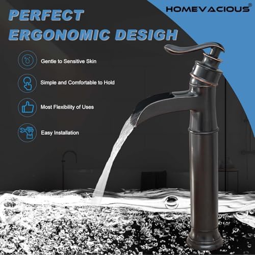 Homevacious ORB Waterfall Bathroom Vessel Sink Faucet Oil Rubbed Bronze