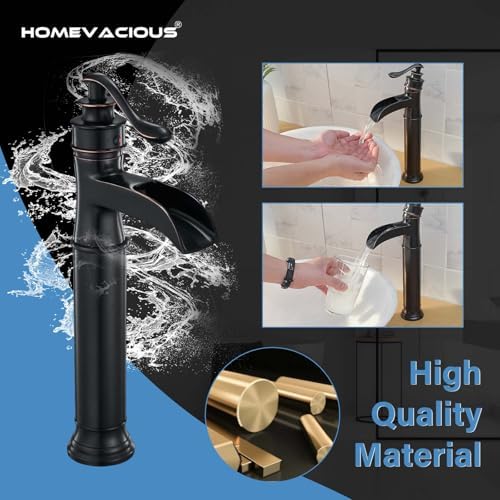 Homevacious ORB Waterfall Bathroom Vessel Sink Faucet Oil Rubbed Bronze