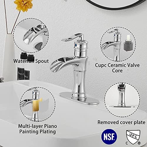 GGStudy Single-Handle Bathroom Faucet - Waterfall spout for a MILLION-dollar look
