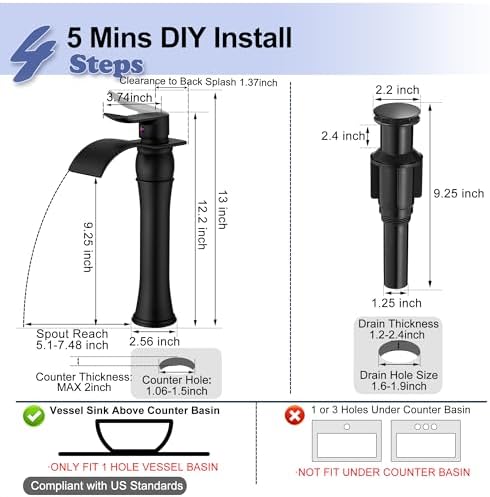 Efficient Stylish Single-Handle Vessel Faucet