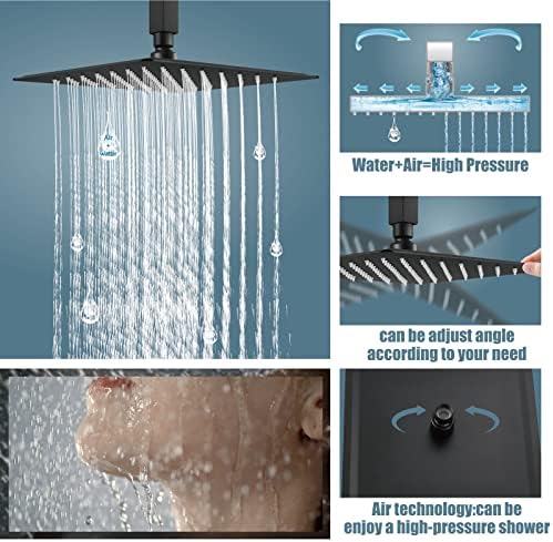 Aolemi Ceiling Mount Rain Shower System with Spray Faucet Set