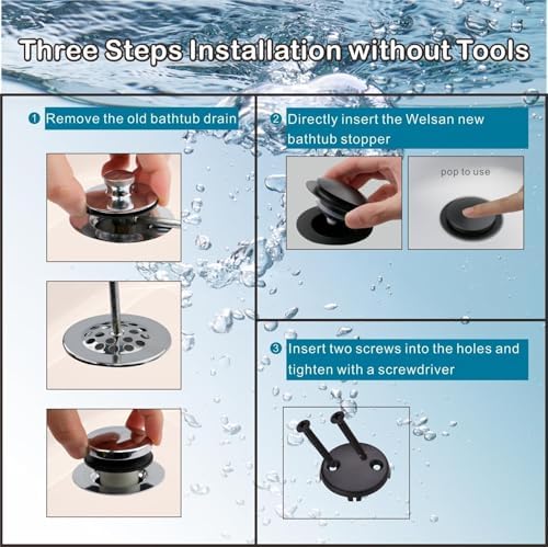Sturdy Black bathtub drain stopper
