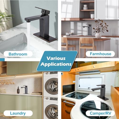 Midanya Single Handle Oil-Rubbed Bronze Bathroom Faucet with 118 GPM Flow
