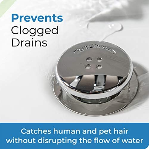 TubShroom Black Chrome Hair Catcher Effortless Drain Protection