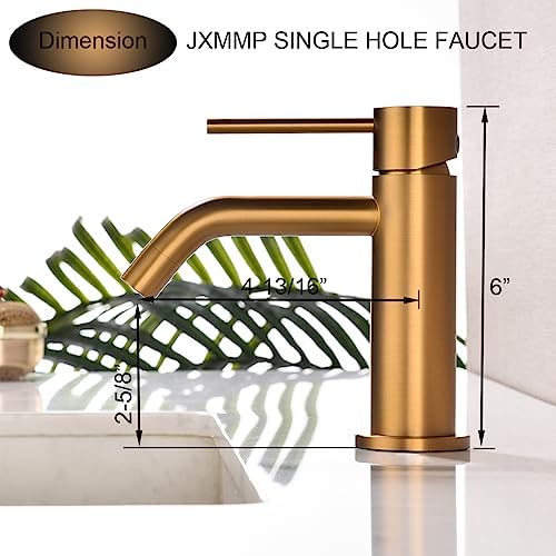 JXMMP Floral Park Style Brushed Brass Bathroom Faucet