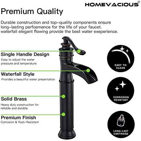 Homevacious ORB Waterfall Bathroom Vessel Sink Faucet Oil Rubbed Bronze