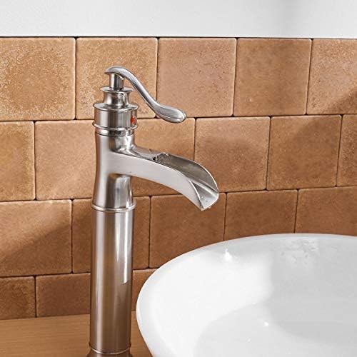 Elegant Vessel Sink Faucet Brushed Nickel Bathroom Vanity Fixtures