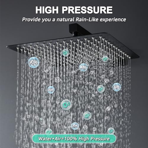 12-inch Black Shower System Set