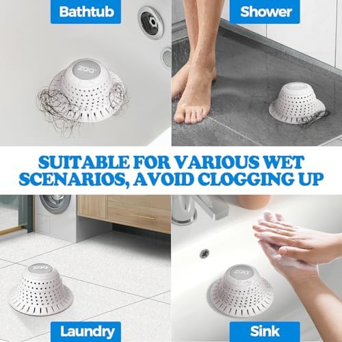 Stain Prevention and Hair Catcher for Drains - Durable Silicone Collapsible Protector