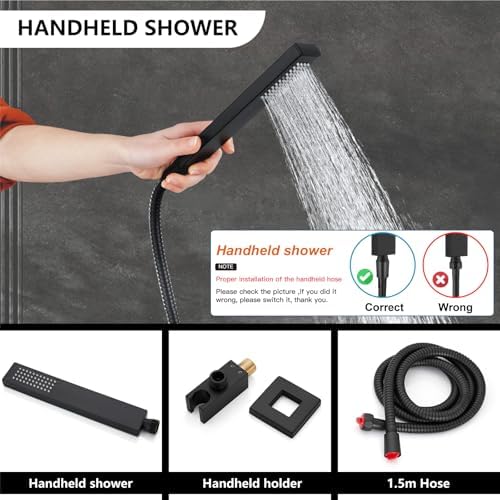 Midanya Rain Shower System Square Rainfall