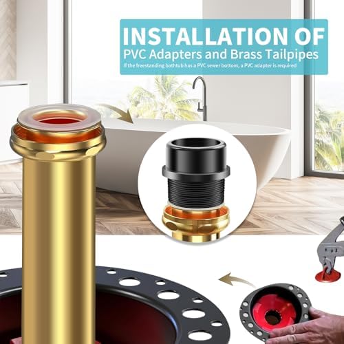 Wowewk Bathtub Drain Kit for Freestanding Bathtubs