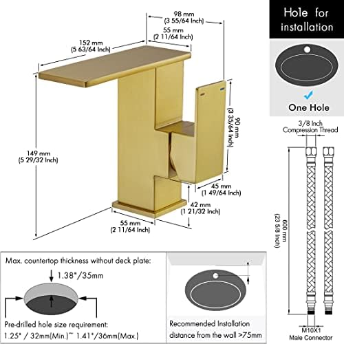 KES Brushed Gold Bathroom Faucet Durable Touch On Faucet for Your Bathroom