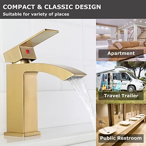 Brass Waterfall Faucet with Extra Large Spout Deck Plate Components