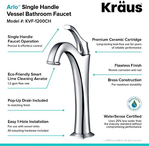 Transform Your Bathroom Space with the KRAUS KVF-1200CH Faucet with Chrome