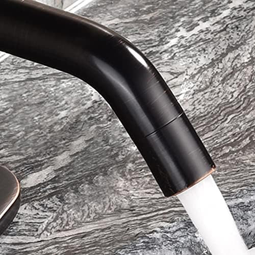 JXMMP Oil Rubbed Bronze Single Hole Bathroom Faucet with 6 Inch Deck Plate