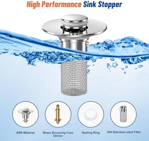 2-Piece Bathroom Sink Stopper Hair Catcher