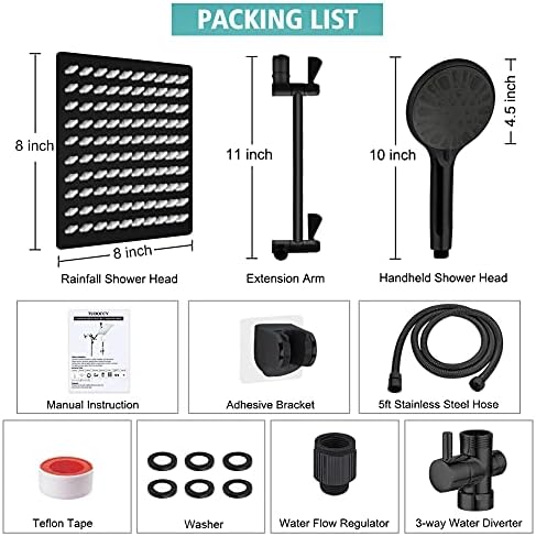 8 High Pressure Rainfall shower head combo