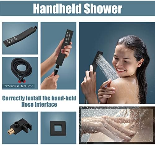 Aolemi Ceiling Mount Rain Shower System with Spray Faucet Set