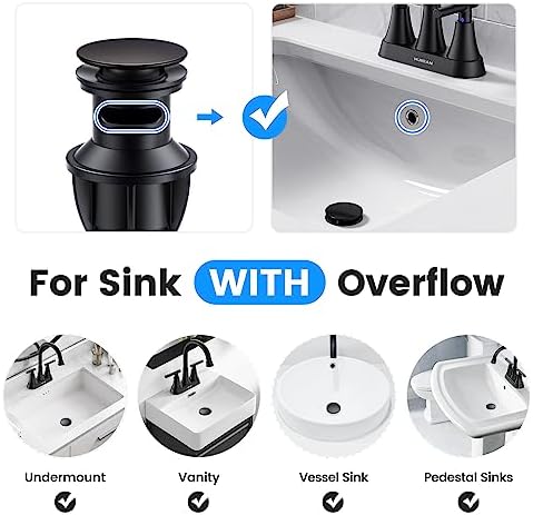 Matte Black Bath Sink Drains Durable Kitchen Bathroom Wells Prevents Quality Turns Quality