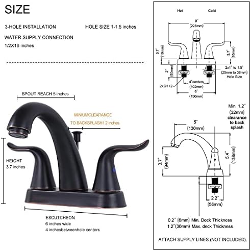 WOWOW Retro Bathroom Faucet Antique Bronze