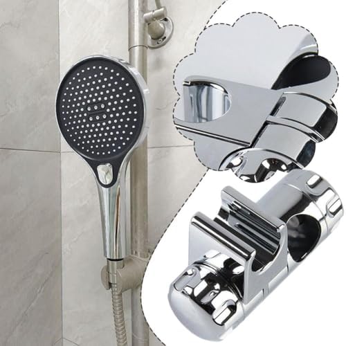 Adjustable shower head holder with suction cup wall mount for shower wand