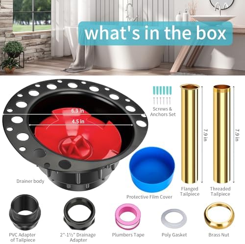 Wowewk Bathtub Drain Kit for Freestanding Bathtubs