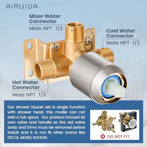 Airuida Stainless Steel Rain shower Faucet Set