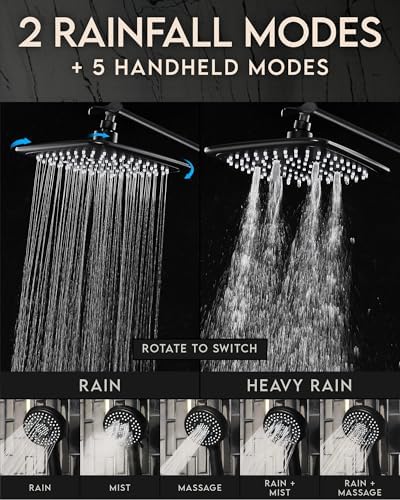 Veken Wash Easy High Pressure Rain shower Head with Extension Arm