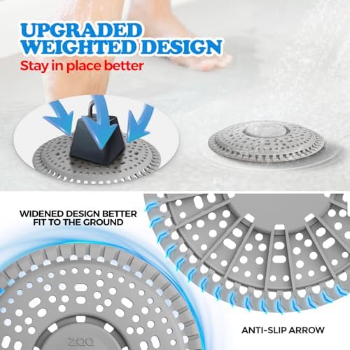ZAA Premium Silicone Shower Drain Hair Catcher for Bathroom Kitchen Use