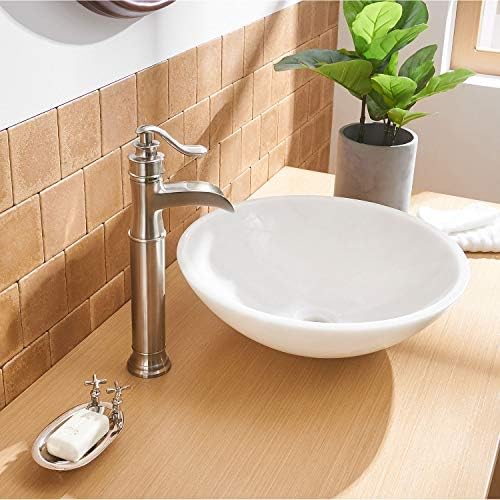 Elegant Vessel Sink Faucet Brushed Nickel Bathroom Vanity Fixtures