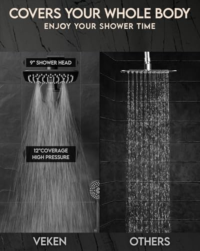 Veken Wash Easy High Pressure Rain shower Head with Extension Arm