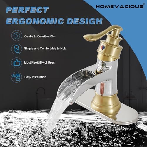 Homevacious Modern Gold Chrome Bathroom Faucet