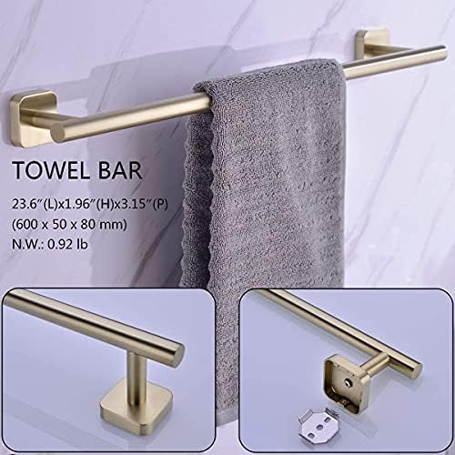 TRUSTMI Brushed Gold Bathroom Faucet and 4 Piece Hardware Accessories Set Bundle