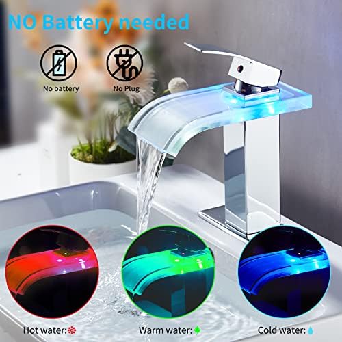 Loopan 3-Color Changing LED Waterfall Faucet