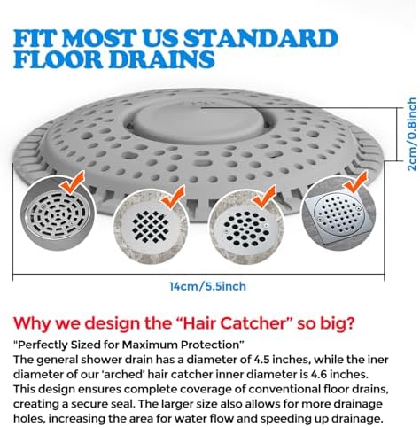 ZAA Premium Silicone Shower Drain Hair Catcher for Bathroom Kitchen Use