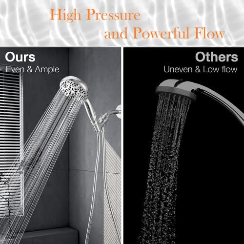BOWGER Handheld Shower Head - High Pressure 60 Hose Premium Bath Experience