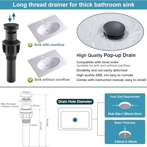 Midanya Single Handle Oil-Rubbed Bronze Bathroom Faucet with 118 GPM Flow