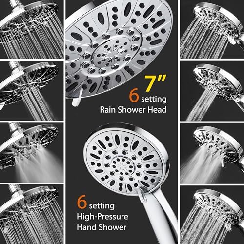 AquaDance 7 Premium High Pressure 3-Way Rainfall Shower Combo